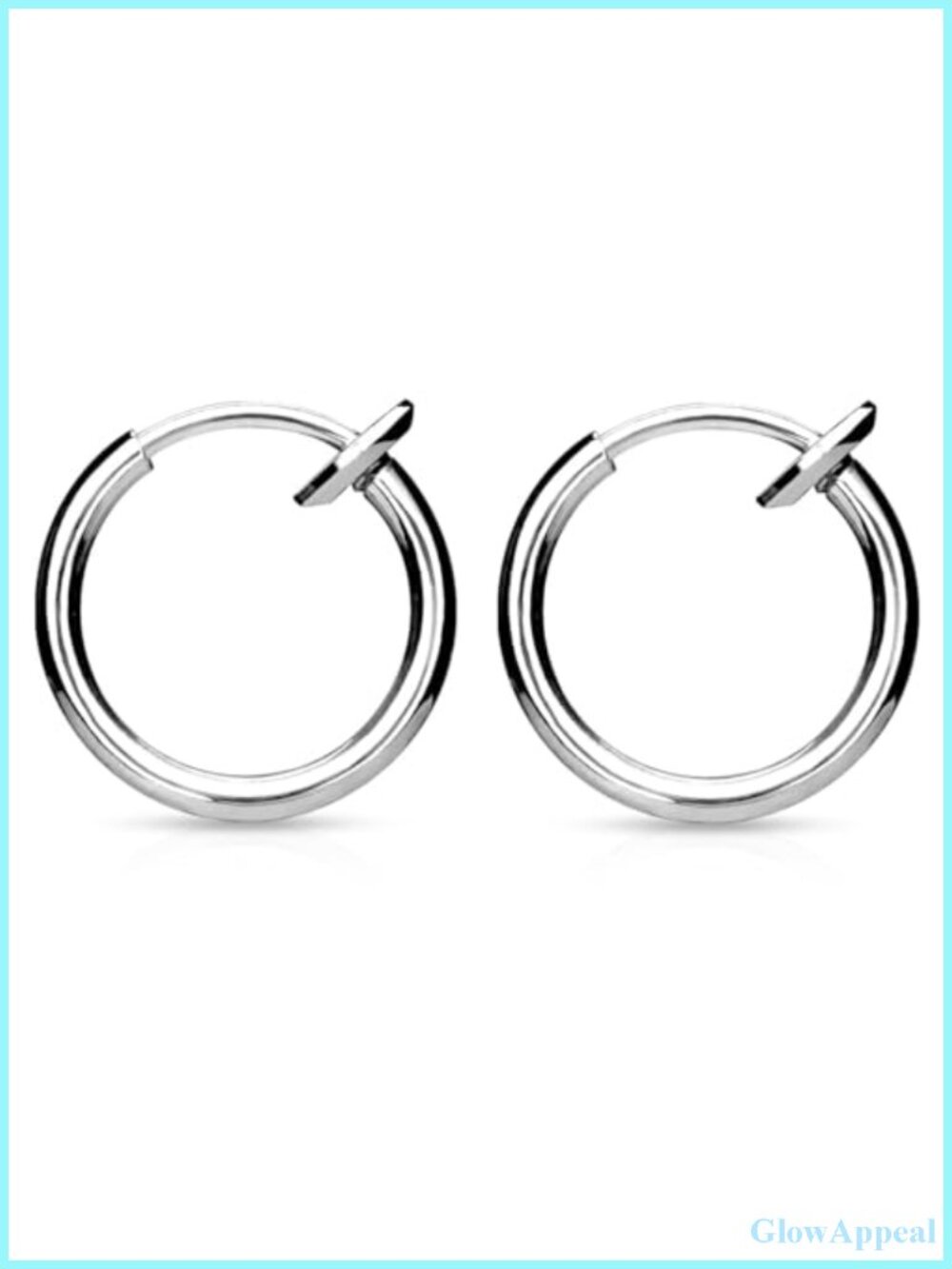Mini Clip On Spring Hoop Earrings for Non-Pierced Ears - 10mm Titanium